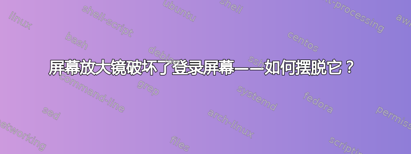 屏幕放大镜破坏了登录屏幕——如何摆脱它？