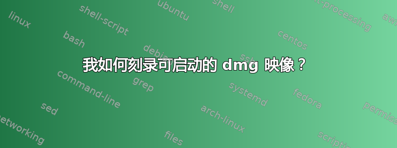 我如何刻录可启动的 dmg 映像？