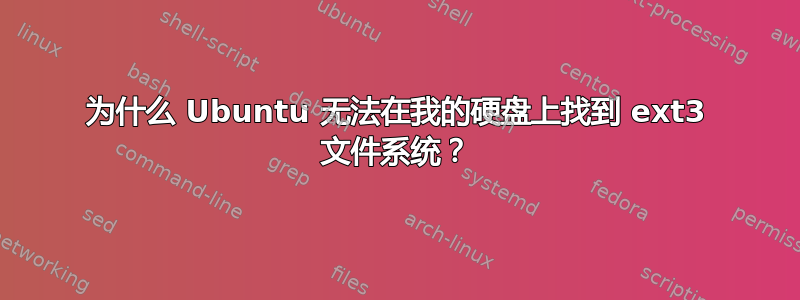 为什么 Ubuntu 无法在我的硬盘上找到 ext3 文件系统？