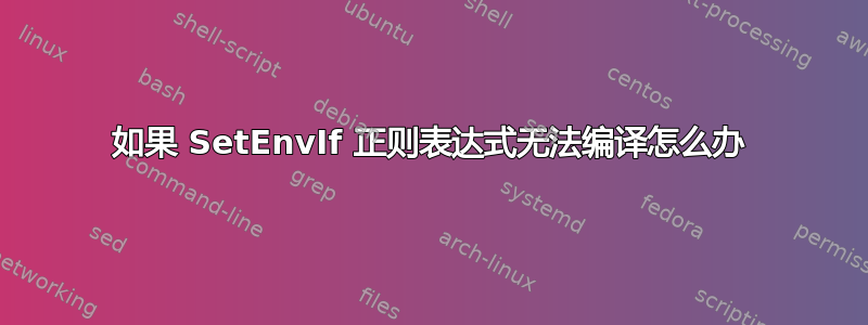 如果 SetEnvIf 正则表达式无法编译怎么办