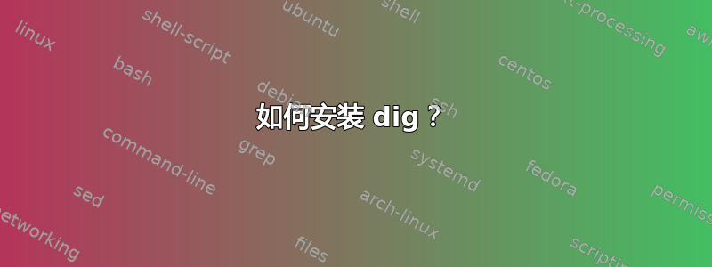 如何安装 dig？