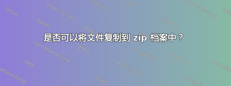 是否可以将文件复制到 zip 档案中？