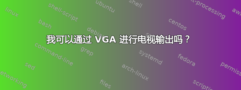 我可以通过 VGA 进行电视输出吗？