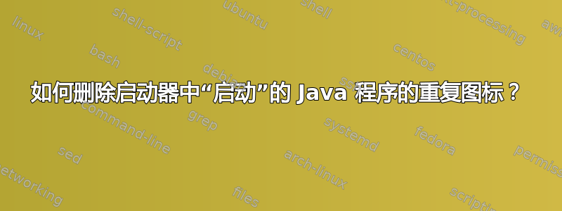 如何删除启动器中“启动”的 Java 程序的重复图标？