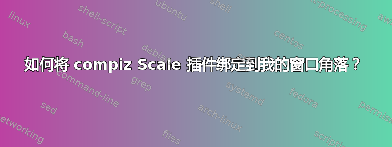 如何将 compiz Scale 插件绑定到我的窗口角落？