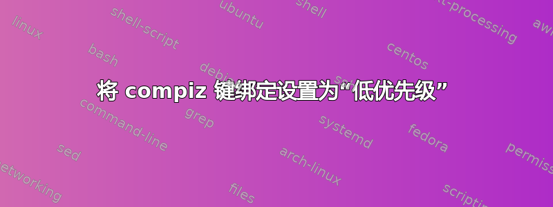 将 compiz 键绑定设置为“低优先级”