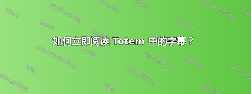 如何立即阅读 Totem 中的字幕？