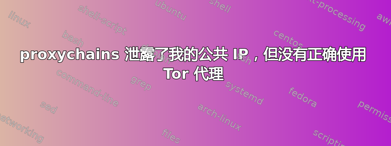 proxychains 泄露了我的公共 IP，但没有正确使用 Tor 代理