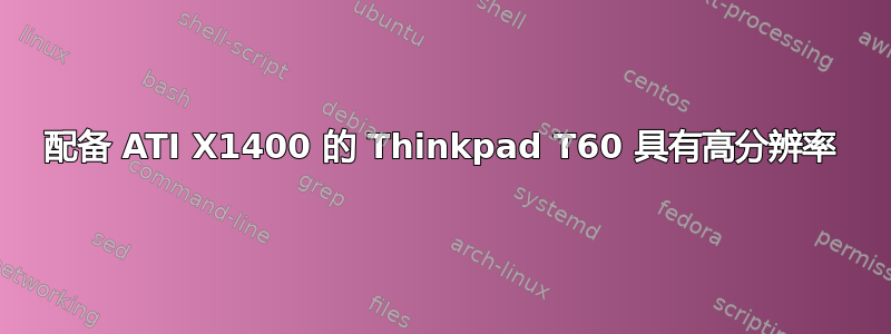 配备 ATI X1400 的 Thinkpad T60 具有高分辨率