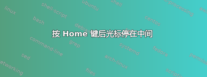 按 Home 键后光标停在中间