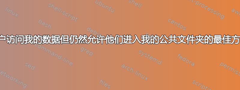 阻止其他用户访问我的数据但仍然允许他们进入我的公共文件夹的最佳方法是什么？