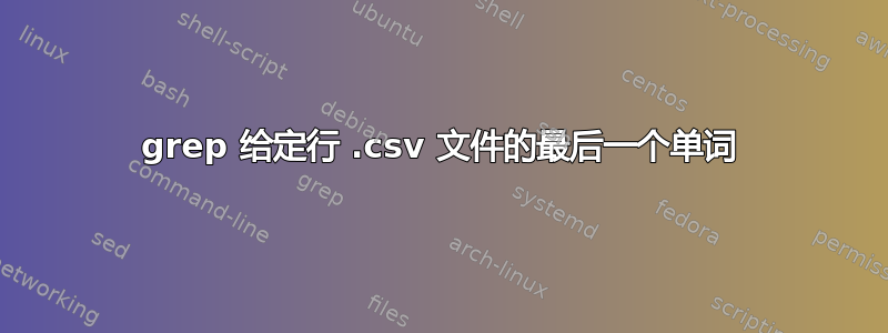 grep 给定行 .csv 文件的最后一个单词