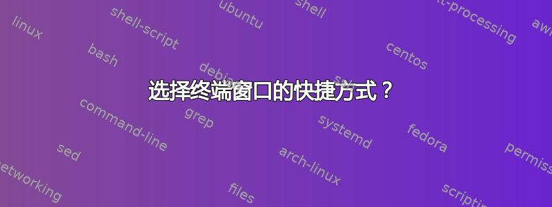 选择终端窗口的快捷方式？