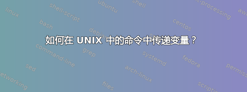 如何在 UNIX 中的命令中传递变量？