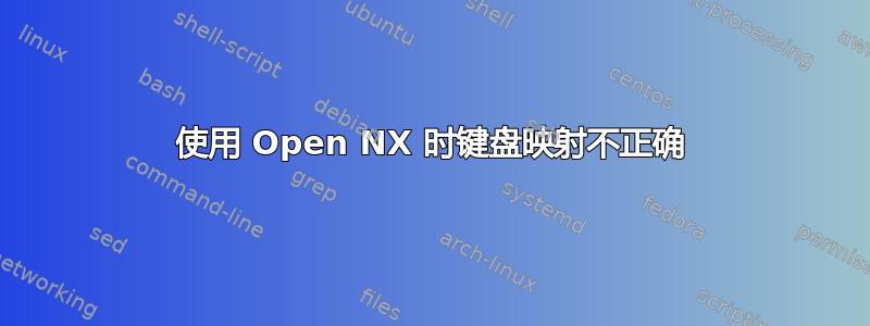 使用 Open NX 时键盘映射不正确