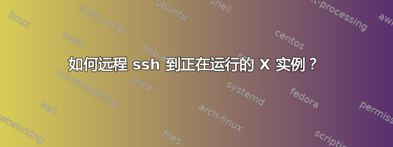 如何远程 ssh 到正在运行的 X 实例？