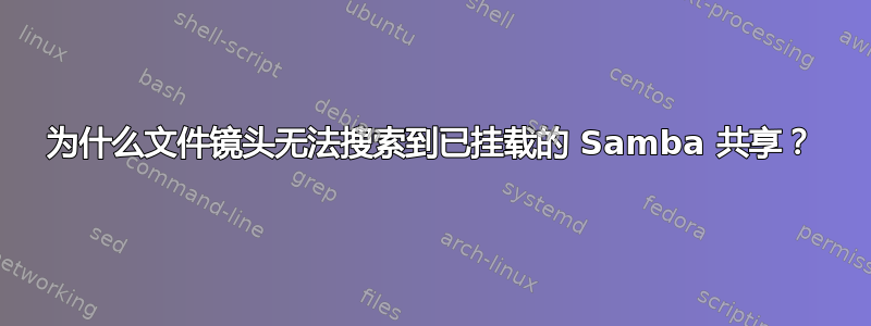 为什么文件镜头无法搜索到已挂载的 Samba 共享？