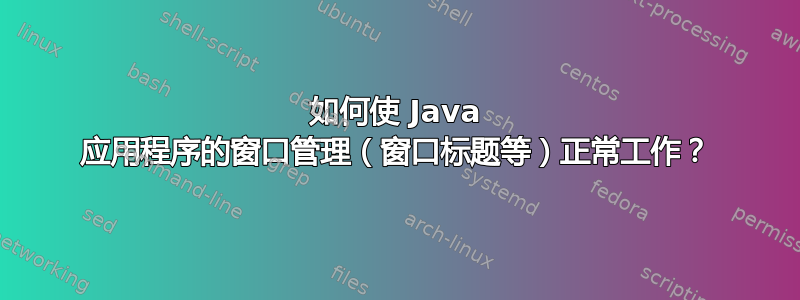 如何使 Java 应用程序的窗口管理（窗口标题等）正常工作？