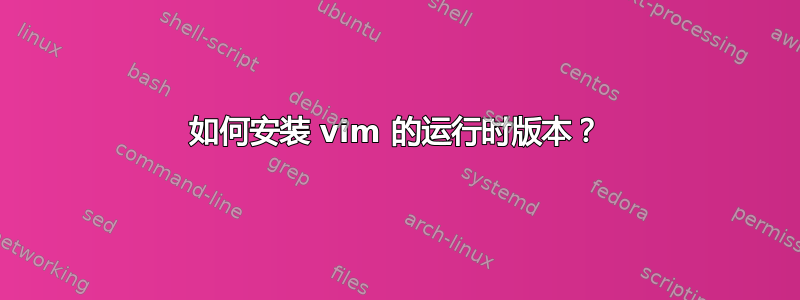 如何安装 vim 的运行时版本？