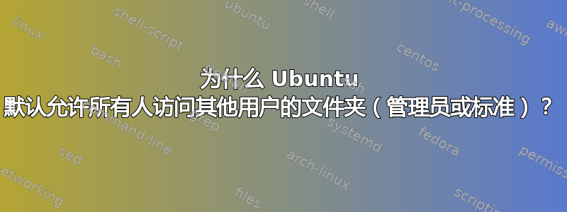 为什么 Ubuntu 默认允许所有人访问其他用户的文件夹（管理员或标准）？