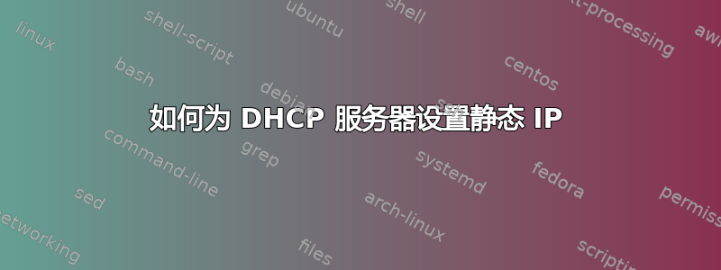 如何为 DHCP 服务器设置静态 IP