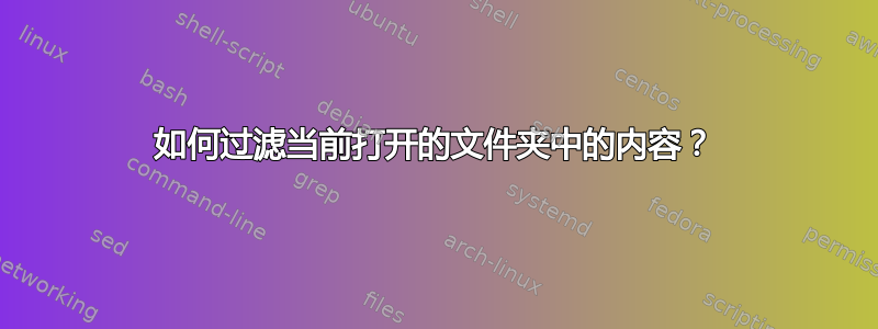 如何过滤当前打开的文件夹中的内容？