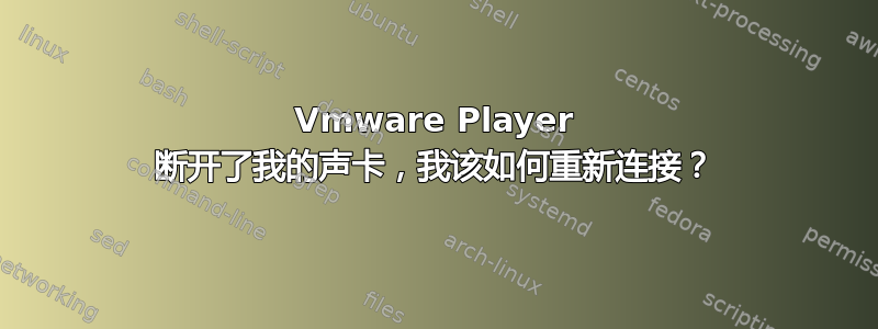 Vmware Player 断开了我的声卡，我该如何重新连接？