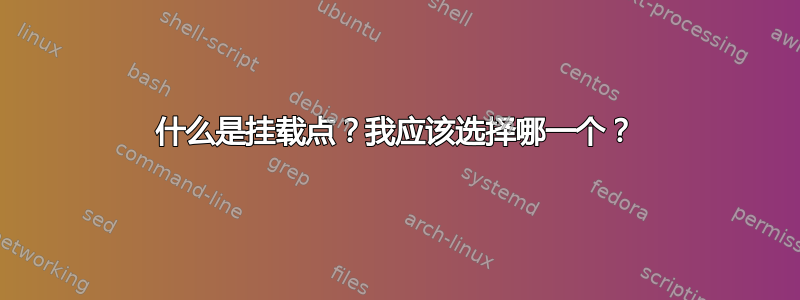 什么是挂载点？我应该选择哪一个？