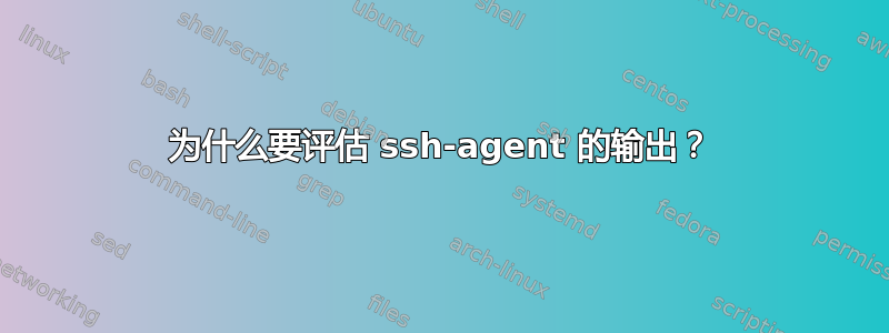 为什么要评估 ssh-agent 的输出？