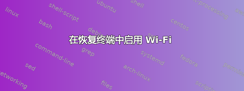 在恢复终端中启用 Wi-Fi