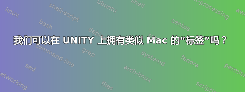 我们可以在 UNITY 上拥有类似 Mac 的“标签”吗？