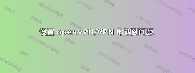 设置 openVPN/VPN 时遇到问题