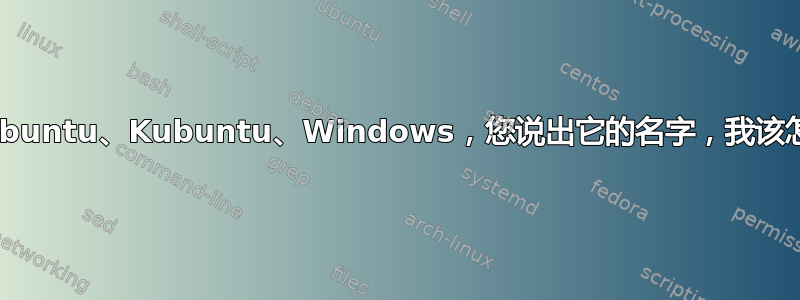 分区；Ubuntu、Kubuntu、Windows，您说出它的名字，我该怎么做？