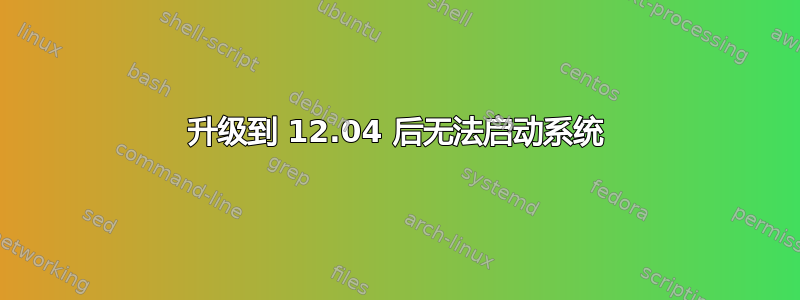 升级到 12.04 后无法启动系统