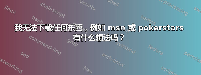 我无法下载任何东西，例如 msn 或 pokerstars 有什么想法吗？