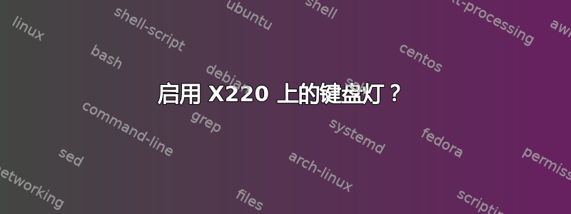 启用 X220 上的键盘灯？