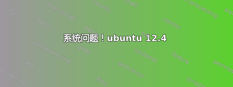 系统问题！ubuntu 12.4