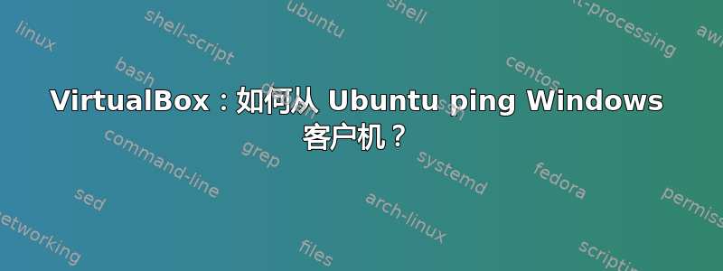 VirtualBox：如何从 Ubuntu ping Windows 客户机？