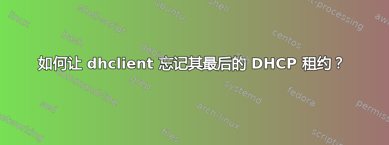 如何让 dhclient 忘记其最后的 DHCP 租约？