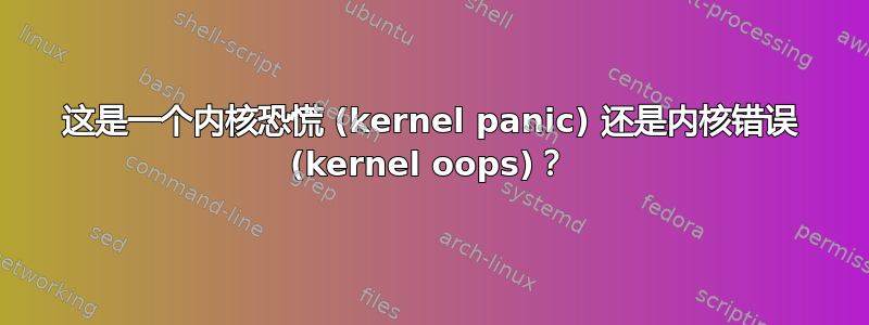 这是一个内核恐慌 (kernel panic) 还是内核错误 (kernel oops)？