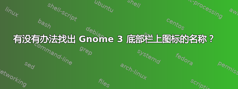 有没有办法找出 Gnome 3 底部栏上图标的名称？  