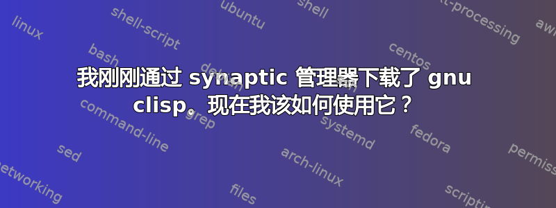 我刚刚通过 synaptic 管理器下载了 gnu clisp。现在我该如何使用它？