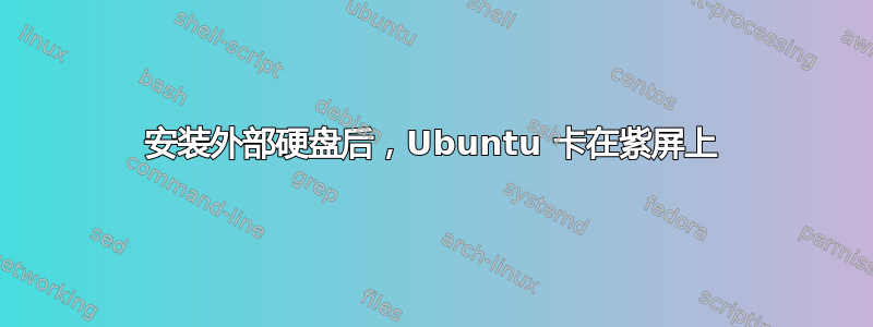 安装外部硬盘后，Ubuntu 卡在紫屏上