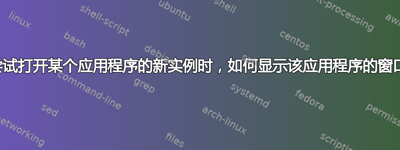 尝试打开某个应用程序的新实例时，如何显示该应用程序的窗口