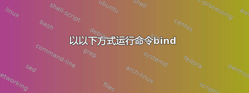 以以下方式运行命令bind