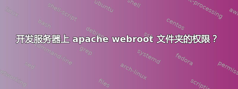 开发服务器上 apache webroot 文件夹的权限？