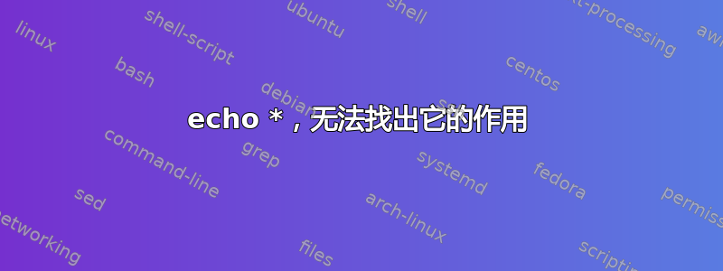 echo *，无法找出它的作用