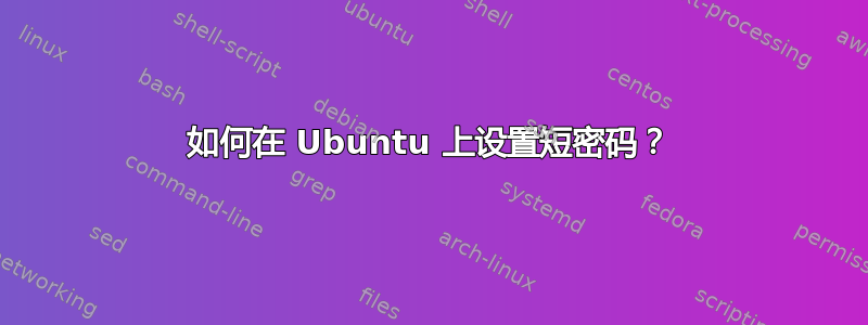 如何在 Ubuntu 上设置短密码？