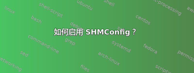 如何启用 SHMConfig？