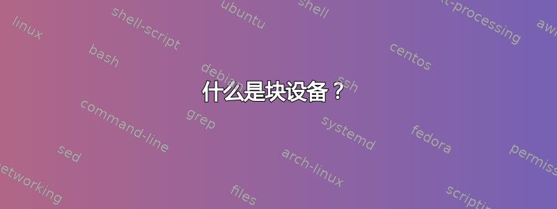 什么是块设备？